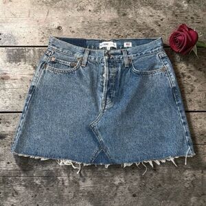 Re/Done Denim Mini Skirt Size 28